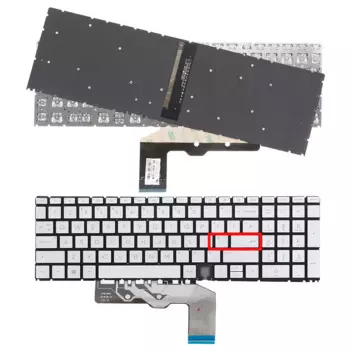 Клавиатура с подсветкой для ноутбука HP Envy 17-CG 17-cgxxx 15 ED 15-edxxx V192102AS1, серебристая