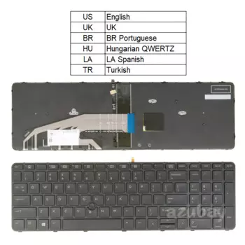 Клавиатура с подсветкой для ноутбука HP PROBOOK 650 G2 G3, 655 G2 G3 NSK-CZ1BV US UK турецкий BR португальский венгерский LA испанский + указатель