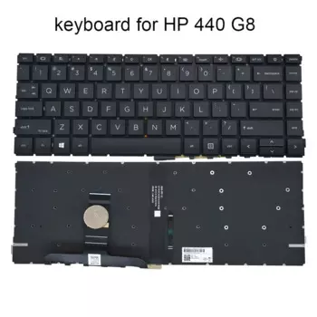 Клавиатура с подсветкой для ноутбука HP ProBook 440 G8 X8Q, клавиатуры для ноутбука на английском языке, подсветка для компьютера KB AEX8QU02010