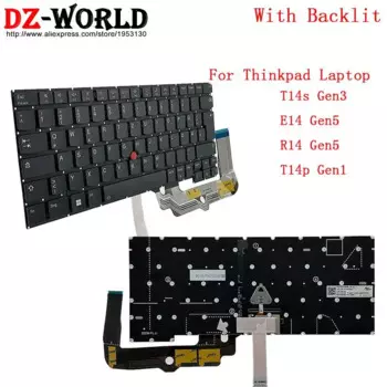 Клавиатура с подсветкой для ноутбука Lenovo Thinkpad T14S Gen3 Gen4 G3 R14 E14 Gen5 G5 T14p Gen1