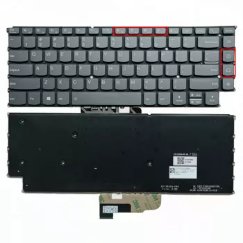 Клавиатура с подсветкой PT4SVB US для Lenovo Yoga 9 14IAP7,Yoga 9 14IRP8 V213020AS1-US SN21E20550 PK132BY2A01