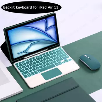 Клавиатура с сенсорной панелью и подсветкой для iPad Air 11 2024 дюймов