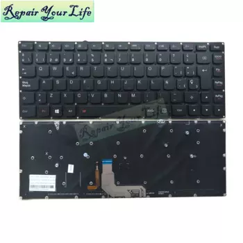 Клавиатура SP с испанской раскладкой для ноутбука LENOVO 900 900-13ISK SN20H56005 V-152720AKI-UK PK130YV2A10, черная с подсветкой