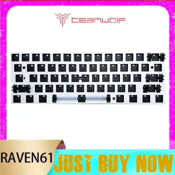 Клавиатура Teamwolf Raven61 с внутренним контейнером, печатная плата, Rgb, Игровая клавиатура на заказ Rt, регулируемая, Горячая замена, ПК, аксессуары для геймеров Gifts