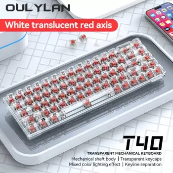Клавиатура TWOLF T40 механическая, полностью прозрачная игровая клавиатура с 68 клавишами, портативная, для планшетов и ноутбуков