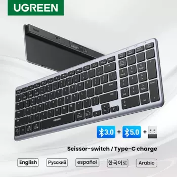Клавиатура UGREEN беспроводная, Bluetooth 5,0, 2,4 ГГц, русская/Корейская/Европейская