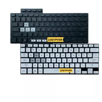 Клавиатура US для ноутбука ASUS TUF AIR FX516 F15 FA516 FX516PR FX516P FX516PM FX516PE с английской черной и белой подсветкой