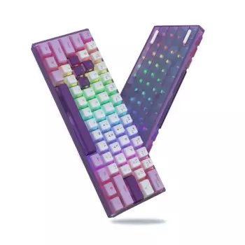 Клавиатура Womier WK61 Механическая игровая ультракомпактная, фиолетовая, 60%