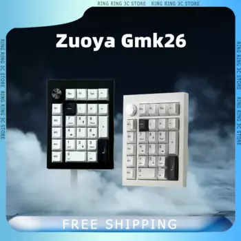Клавиатура Zuoya Gmk26 компактная трехрежимная Беспроводная из алюминиевого сплава с кнопкой