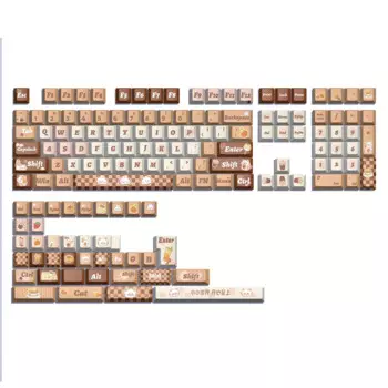 Клавиши GMK, новинка, колпачки для клавиш с молочным чаем и кошкой, колпачки для клавиш с красителем PBT, колпачки для клавиш с профилем вишни с 2.25U 2.75U 3U 7U, клавиатура ISO Enter