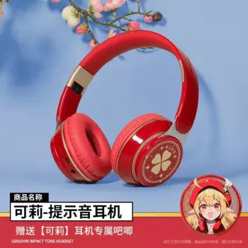 Klee беспроводная Bluetooth гарнитура Genshin Impact Cosplay Prop Проводная гарнитура 2 в 1 Игровые наушники с микрофоном Klee Badge