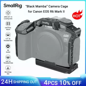 Клетка SmallRig «Черная Мамба» для камеры Canon EOS R6 Mark II Встроенная БЫСТРОРАЗЪЕМНАЯ пластина Arca-Swiss для DJI RS2/RS3 Pro Gimbals