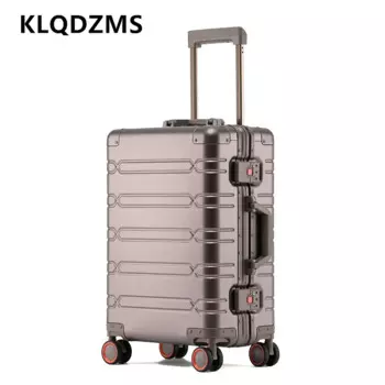 KLQDZMS 20 "24" 29 дюймов ручная кладь для путешествий бизнес-интернат полный алюминиевый магниевый сплав чемодан на колесиках чемодан для салона