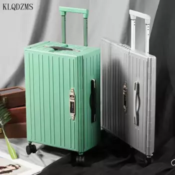 KLQDZMS 20-дюймовый высококачественный чемодан, Женский ультратонкий складной Модный деловой чемодан на колесиках, мужской чемодан на колесиках