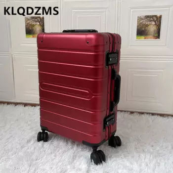 KLQDZMS чемодан 20 дюймов, 24 дюйма, 28 дюймов, новая тележка из цельноалюминиево-магниевого сплава, рандомный школьный чемодан на колесах