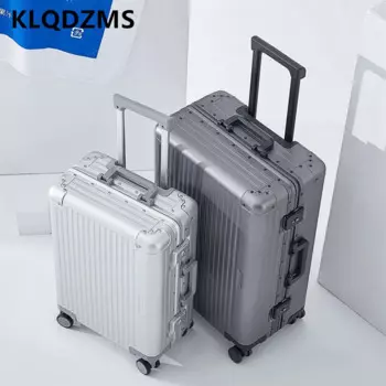 KLQDZMS Чемодан на колесиках из алюминиевого магниевого сплава, универсальный посадочный ящик с алюминиевой рамой, 20 "24 дюйма, чемодан на колесиках