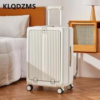 KLQDZMS новый чемодан с передним отверстием для ноутбука, посадочный чехол с зарядкой через USB, чехол на колесике 20 "22" 24 "26 дюймов, портативный дорожный чемодан