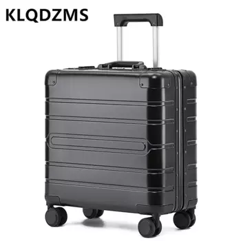 KLQDZMS Высококачественный чемодан 18 дюймов, полностью алюминиево-магниевый сплав, посадочная коробка, мужской деловой чемодан на колесиках, чемодан на колесиках