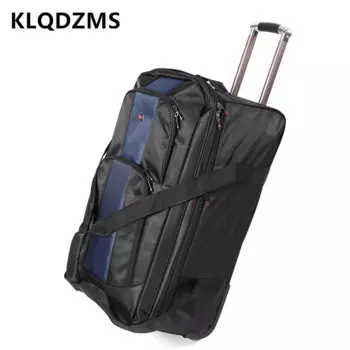 KLQDZMS Высококачественный чемодан 28 "32 дюйма из ткани Оксфорд, посадочная коробка, большая вместительная сумка на колесиках, складной чемодан на колесиках