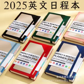 Книга расписания на английском языке 2021, блокнот формата А5, блокнот на заказ, блокнот с ремешком на талии, ежедневный план, planificador, мужской ежемесячный планировщик