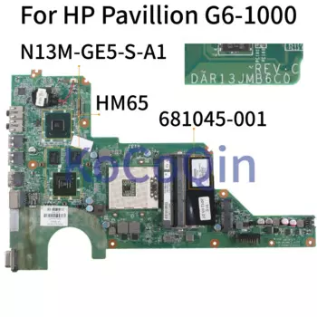 KoCoQin материнская плата для ноутбука HP павильон G4-1000 G6-1000 G7 HM65 материнская плата DAR13JMB6C0 DAR13JMB6C1 681045-001 аккумулятор большой емкости N13M-GE5-S-A1