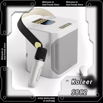 Koleer S882 Беспроводные Bluetooth-колонки с двойным микрофоном Мощные портативные колонки для кемпинга Открытый домашний музыкальный центр