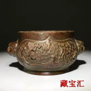 Коллекция ностальгических предметов: горелка для благовоний Fuda Ming Xuande с двумя ушами, столешница