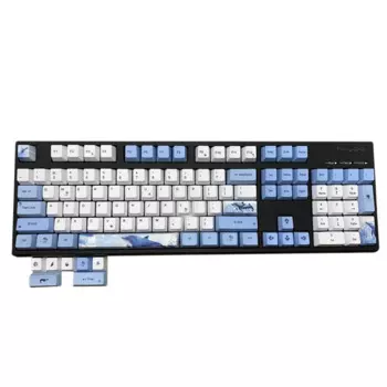 Колпачки для клавиш Blue Whale PBT, сублимационные колпачки для клавиш, 104 клавиши, универсальная механическая клавиатура, совместимая с Black Jazz AKKO и т. д.