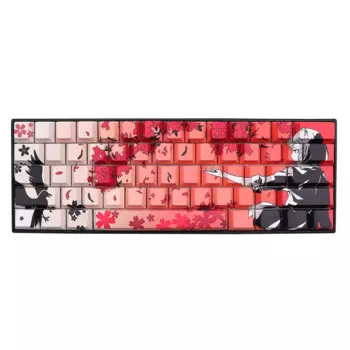 Колпачки для механической клавиатуры MX 136 96 87 NJ80 84 68 64 61, 108 клавиши Raven Sakura PBT с двусторонней боковой печатью и сияющей подсветкой