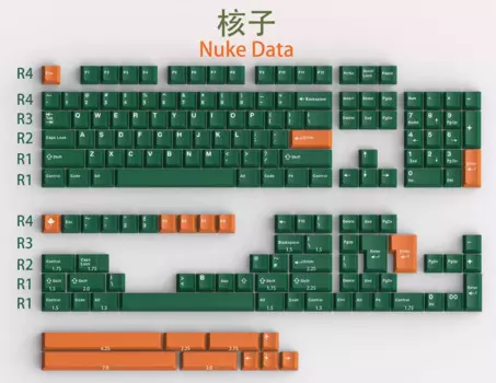 Колпачки для механической клавиатуры с ISO Enter, 172 клавиш GMK Nuke
