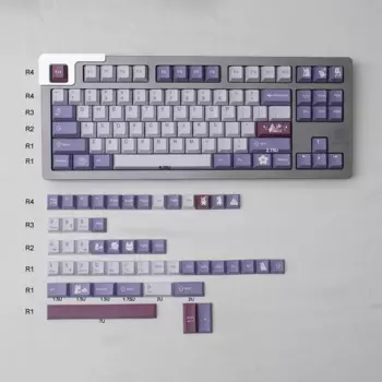 Колпачки клавиш GMK Tuzi для механической клавиатуры, 137 клавиш, фиолетовый, белый, PBT, краситель Sub Cherry Profile GK61 Akko Anne Pro 2, подходит для 68 96 98