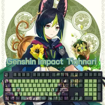 Колпачок для клавиатуры Genshin Impact toughnari, колпачок для клавиатуры с персонажами игры s PBT, колпачок для механической клавиатуры с вишневым профилем, 108 клавиш