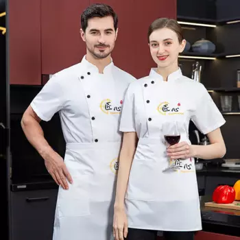 Комбинезон шеф-повара с коротким рукавом, креативная летняя одежда для кухни, отеля, столовой, ресторана, столовой, выпечки для ресторана, для мужчин и женщин
