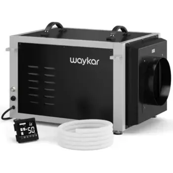 Коммерческий осушитель Waykar на 158 пинтов для ползающих помещений, промышленный осушитель воздуховода и переменного тока с двойным каналом и сливным шлангом