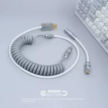 Компьютерная механическая клавиатура ручной работы с кабелем передачи данных GMK тема SP keycap кабель серый белый