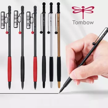 Компактная шариковая ручка TOMBOW, гладкая портативная металлическая шариковая ручка 0,7 мм, масштабируемая черная шариковая ручка, школьные принадлежности