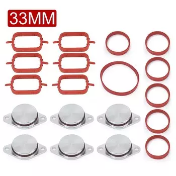 Комплект из 6x33 мм OEM-дизайна из алюминия для BMW Swirl, заглушка, уплотнение с прокладкой впускного коллектора, 6 цилиндровых PQY-IMK02