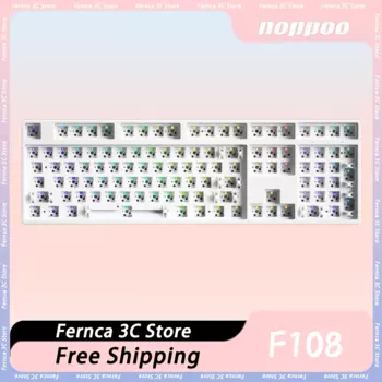 Комплект механической клавиатуры Noppoo F108, игровая клавиатура с тремя режимами, 108 клавиш, RGB, горячая замена, настроить ПК, искусственный офисный подарок