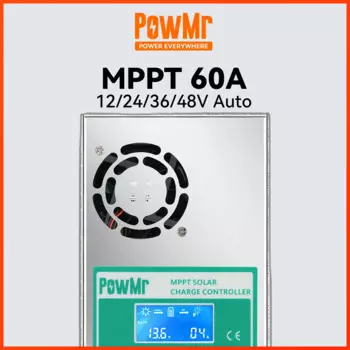 Комплект MPPT 60A Контроллер заряда солнечной батареи с эквалайзером для панели Макс. 2800 Вт Контроллер заряда батареи Солнечный регулятор 12 В 24 В 36 В 48 В