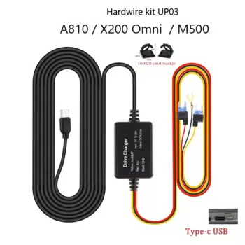 Комплект жесткого провода для 70mai UP03, только порт Type-c для 70mai A810 X200 Omni M500, 24H парковочный монитор, линия электропередачи