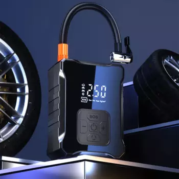 Компрессор автомобильный Аккумуляторный с USB-выходом, 80 Вт