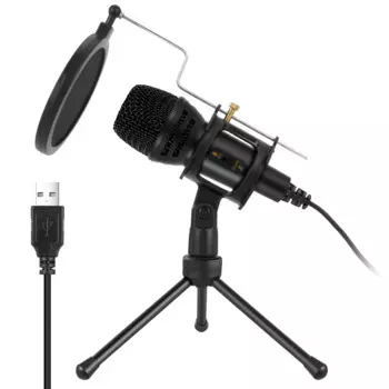 Конденсаторный микрофон USB Шум изоляции с подставкой для KTV чистая хост шоу Запись онлайн игры чат C300A
