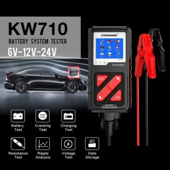 KONNWEI KW710 тестер аккумулятора для мотоцикла, автомобиля, грузовика, 6 В, 12 В, 24 В, анализатор аккумулятора 2000 CCA, инструменты для тестирования зарядки и зарядки для автомобиля