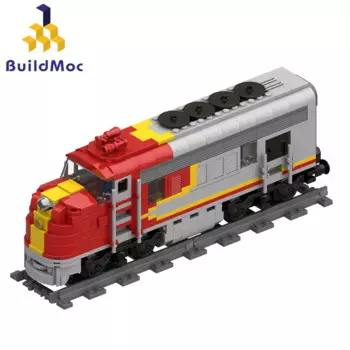 Конструктор BuildMoc «Санта Фе», комплект строительных блоков больших нагрузок для поездов, пассажирский локомотив, железнодорожный трек, игрушки, подарок для детей