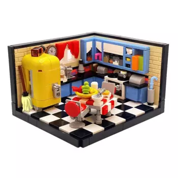 Конструктор gobrick MOC для кухни среднего века, модель конструктора для украшения дома, «сделай сам», кухонный набор, кулинарный набор, «сделай сам», строительные блоки