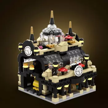 Конструктор gobrick MOC Mini 910002 студенческий, строительный блок для железнодорожной станции, уличная архитектура, железнодорожная станция, кирпичные игрушки, подарок для детей