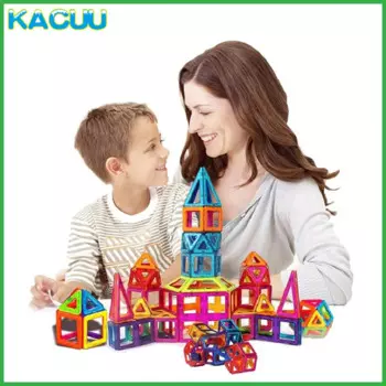 Конструктор KACUU 61-135 шт., большой размер, набор магнитных блоков, строительные магниты, игрушка, Магнитный конструктор, блоки, игрушки для детей