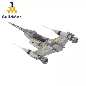 Конструктор MOC: боевой самолёт, строительные блоки для космических войн Naboo, модель самолета, игрушки для детей, подарки на день рождения