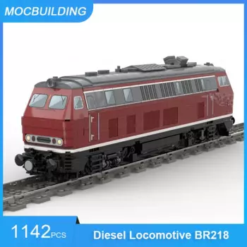 Конструктор MOC, дизельный локомотив BR218 BR132 BR118, поезд, строительные блоки, коллекционные игрушки, подарки