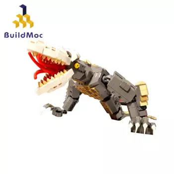 Конструктор MOC Kaiju с черепом гусеничным, большой набор строительных блоков, Гекко, скелет, ящерица, кирпичи для строительства, Череп, остров, рептилии, монстская модель
